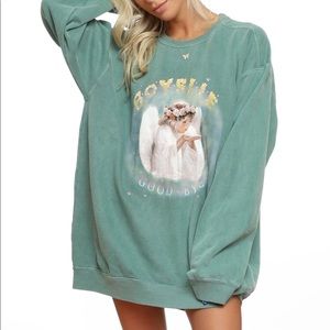 Oversized green boys lie crewneck, one size